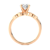 1.05 ct Round Solitaire Side Fancy Bezel Ring