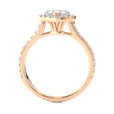 Heart Halo Round with Side Diamond Ring