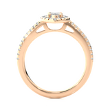 Halo Marquise with Side Diamond Ring