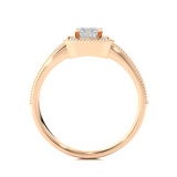 Halo Emerald with Side Diamond Ring