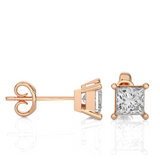 1.00 TCW Princess Diamond Studs