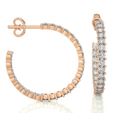 In and Out Round Diamond Hoops