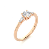 Round and Baguette Diamond Ring