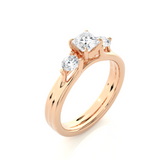 Trellis Princess and Round Diamond Ring