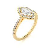 Halo Marquise with Side Diamond Ring