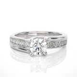 0.97 TCW Round Diamond Ring