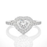 Heart Halo Round with Side Diamond Ring