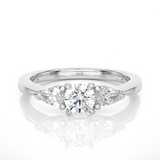 Trellis Round and Pear Diamond Ring
