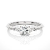 Round and Baguette Diamond Ring