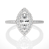Halo Marquise with Side Diamond Ring