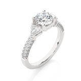 Round and Trillion Diamond Ring