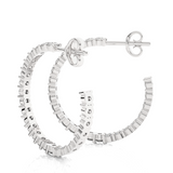In and Out Round Diamond Hoops