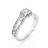 50-Pointers Cushion Cut Solitaire Ring