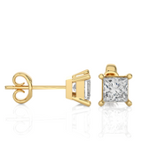 1.00 TCW Princess Diamond Studs