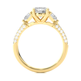 Round and Trillion Diamond Ring