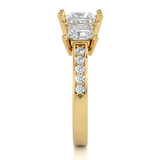 Trellis Princess and Side Round Diamond Ring