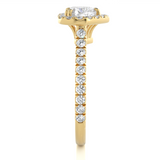 Heart Halo Round with Side Diamond Ring