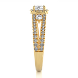 50-Pointers Cushion Cut Solitaire Ring