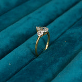 1ct Pear and Hearts on Side Ring